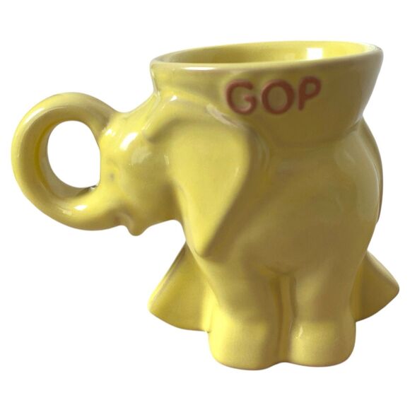 Frankoma 2004 GOP Elephant Mug – Yellow Political Collectible 7 oz - Picture 3 of 6